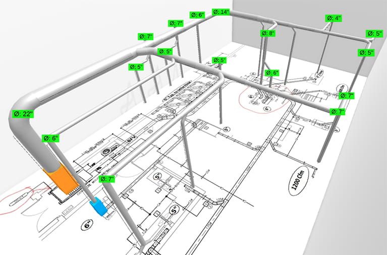 Nordfab QFV 3D duct installation design